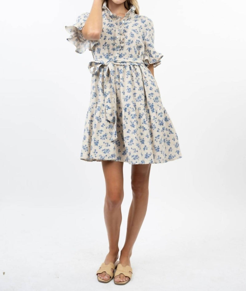 Ivy Jane Ditsy Gauze Mini Dress in blue - women's dress