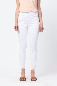Judy Blue High Waist Skinny Jeans in white - women's jeans - detail view