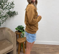 Moda Collection Grateful Every Little Thing Sweatshirt in brown - women's top - alternate view