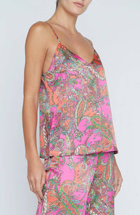 L'Agence JANE SILK CAMI in pink - women's shirt - alternate view