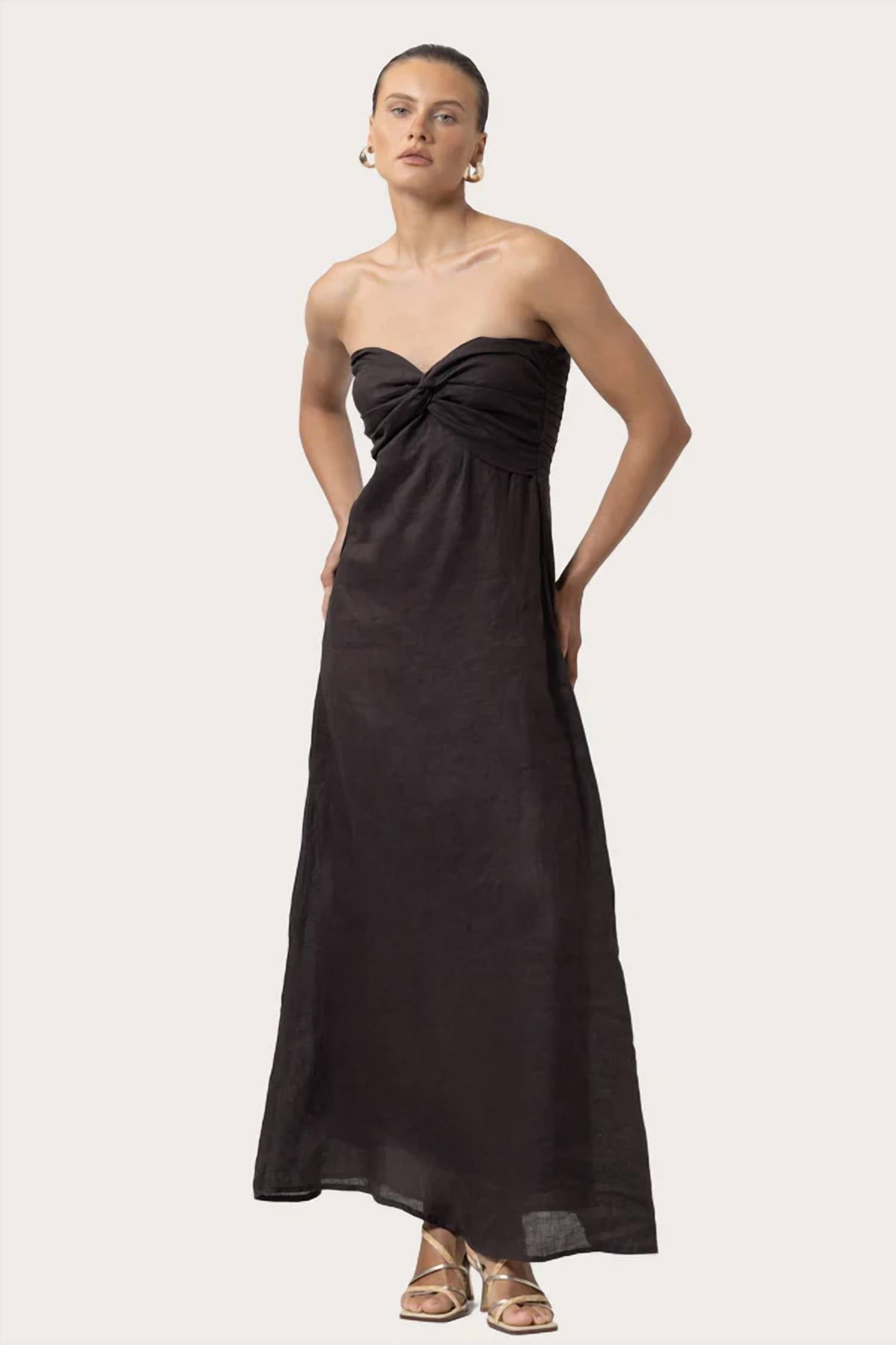 Lusana - Melody Linen Maxi Dress
