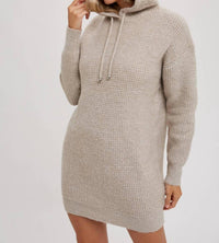 Bluivy - Delaney Chunky Waffle Hoodie Tunic Dress