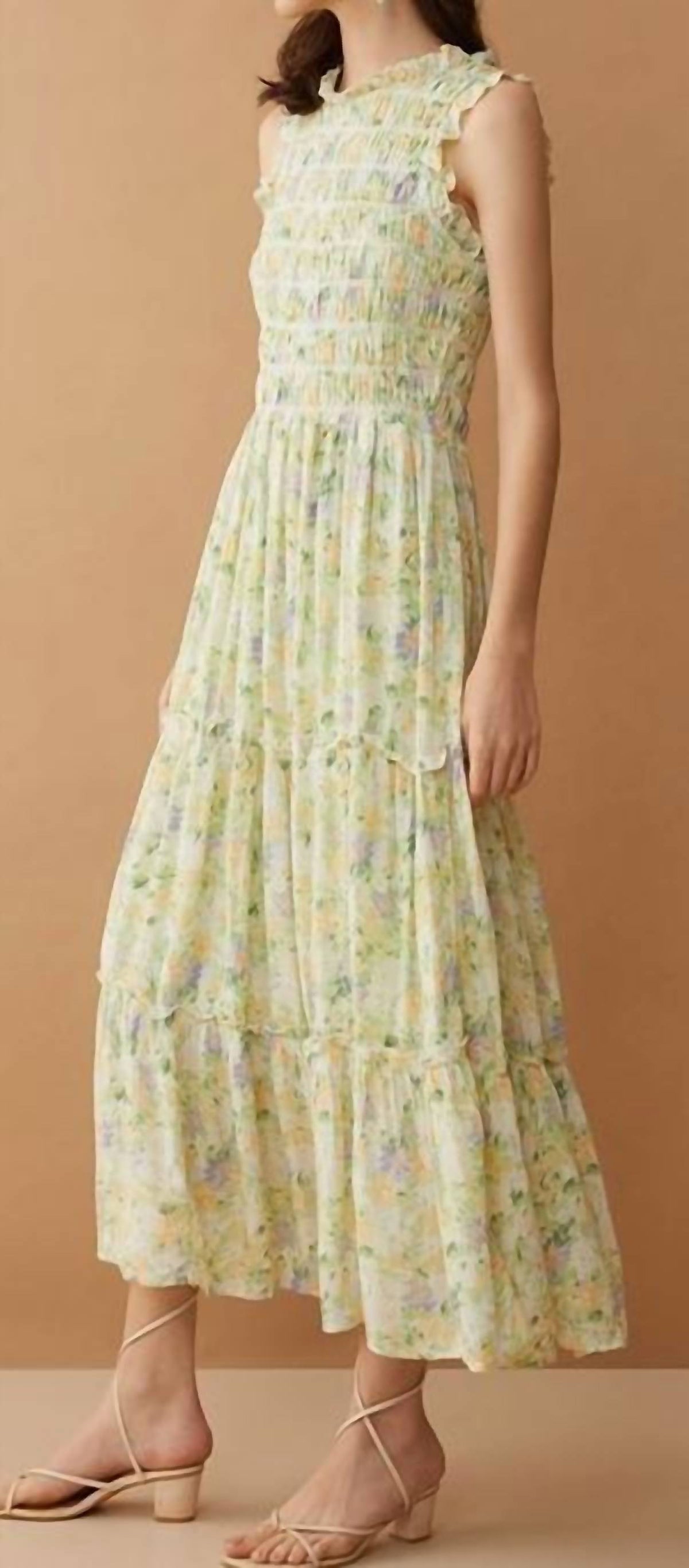 Myra - Darling Floral Ruffled Maxi Dress