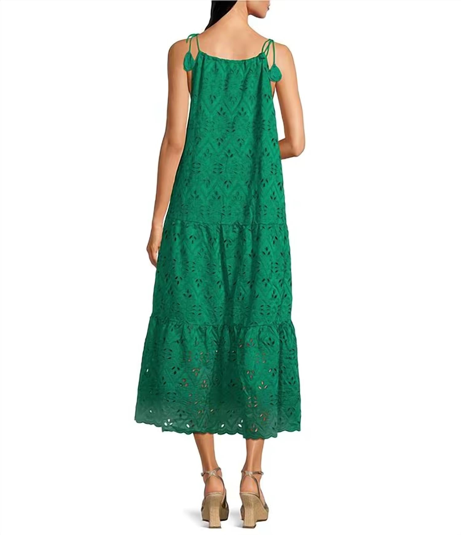 Skies Are Blue - Eyelet Midi Dress
