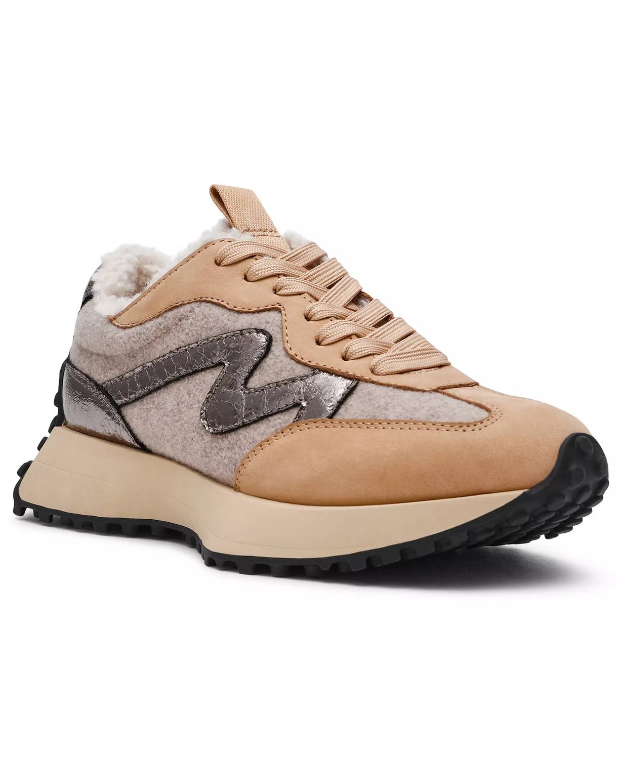 STEVE MADDEN Women's Campo Sneaker in tan - women's sneaker - detail view