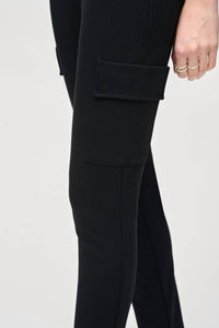 Joseph Ribkoff Silky Knit Slim Fit Cargo Pants in black - women's pants - alternate view