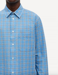 SAMSOE Men's Sadamom Shirt in blue jasper check - men's shirt - view 5