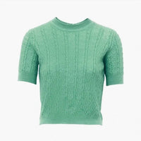 TANYA TAYLOR Diane Knit Top in meadow green - women's t-shirt - alternate view