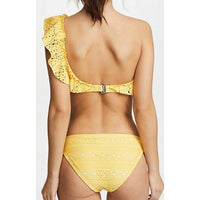 Shoshanna - Palm Springs Eyelet One Shoulder Ruffle Bikini Top