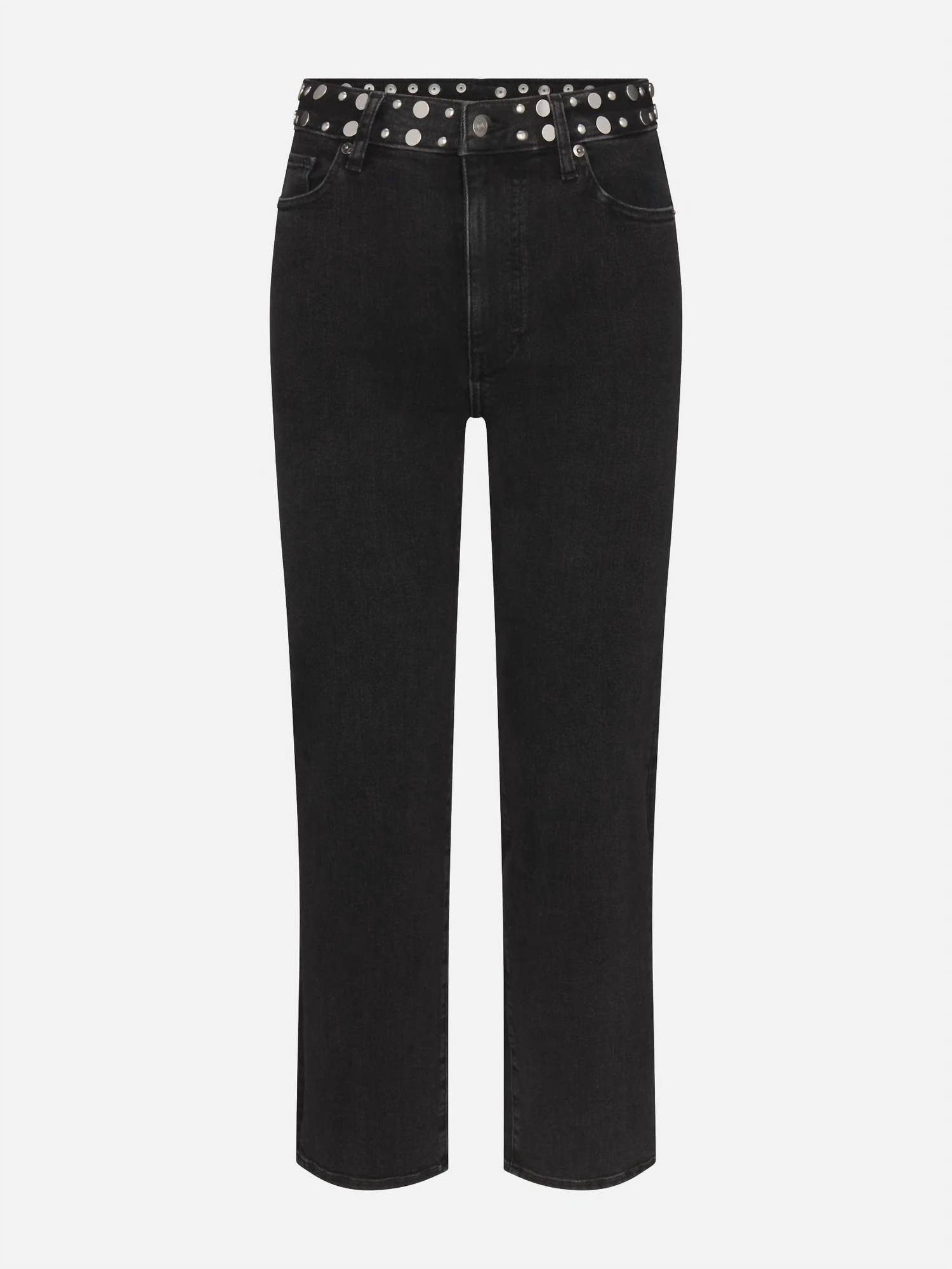 Frame - Le Sleek Straight Studded Jeans