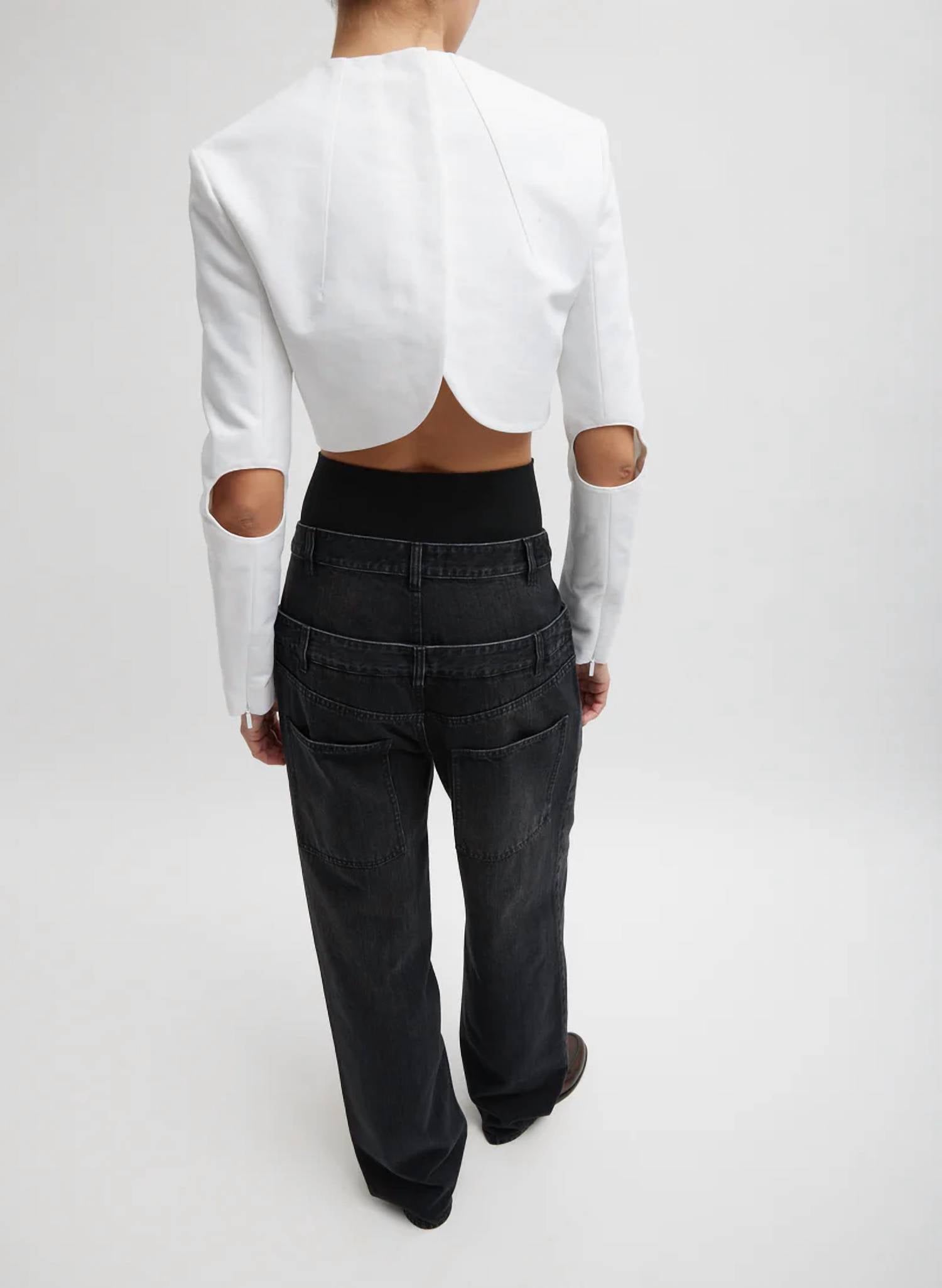 Tibi - Vintage Denim Double Waisted Slouchy Carpenter Jean