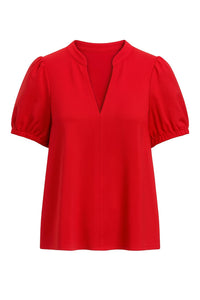 JUDE CONNALLY Coco Ponte Short Sleeve Top in red - women's shirt - view 4