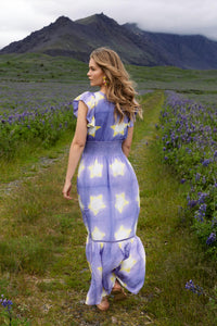 Oliphant - Smocked Waist Flirty V-neck Dress