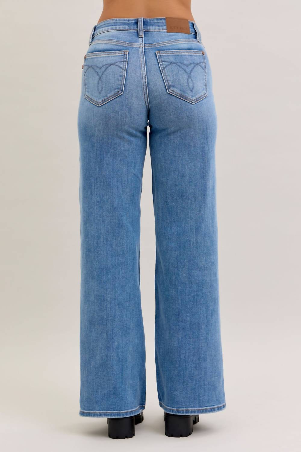 Judy Blue - Mid-rise Retro Wide Leg Jeans