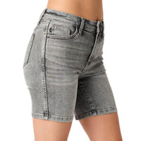 Judy Blue Women's Bermuda Shorts in gray - women's shorts - detail view