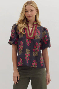 Entro - Quinn in Floral Top