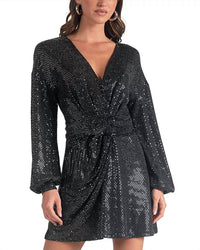 Elan - Sparkle Dolman Sleeve Dress