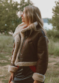 Raisonnel Sugarwood Sherpa Lined Coat in brown - women's jacket - view 4