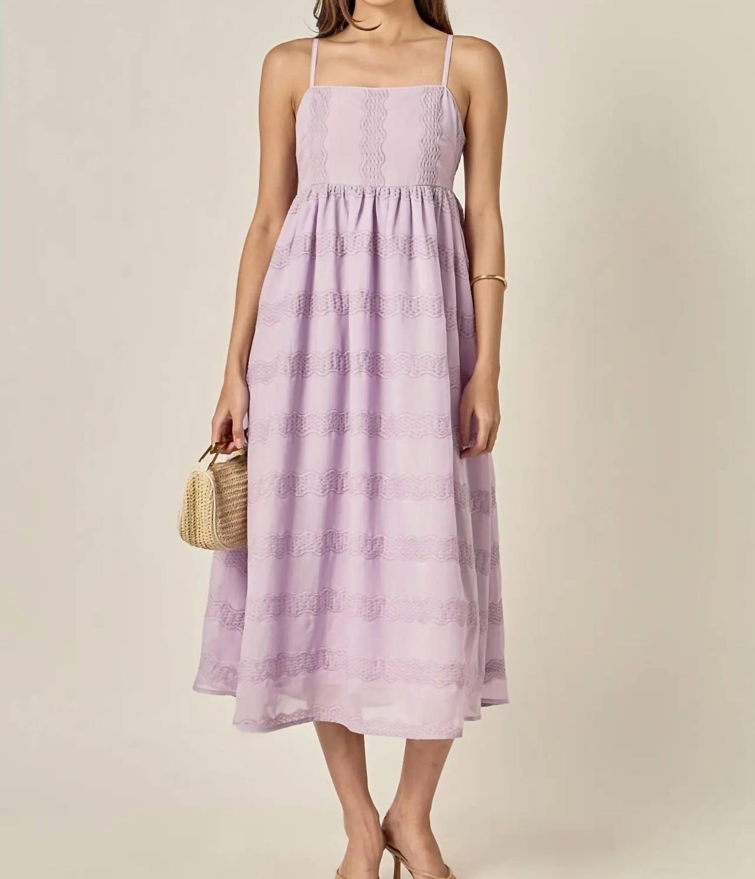 English Factory - Embroidered Chiffon Sleeveless Midi Dress