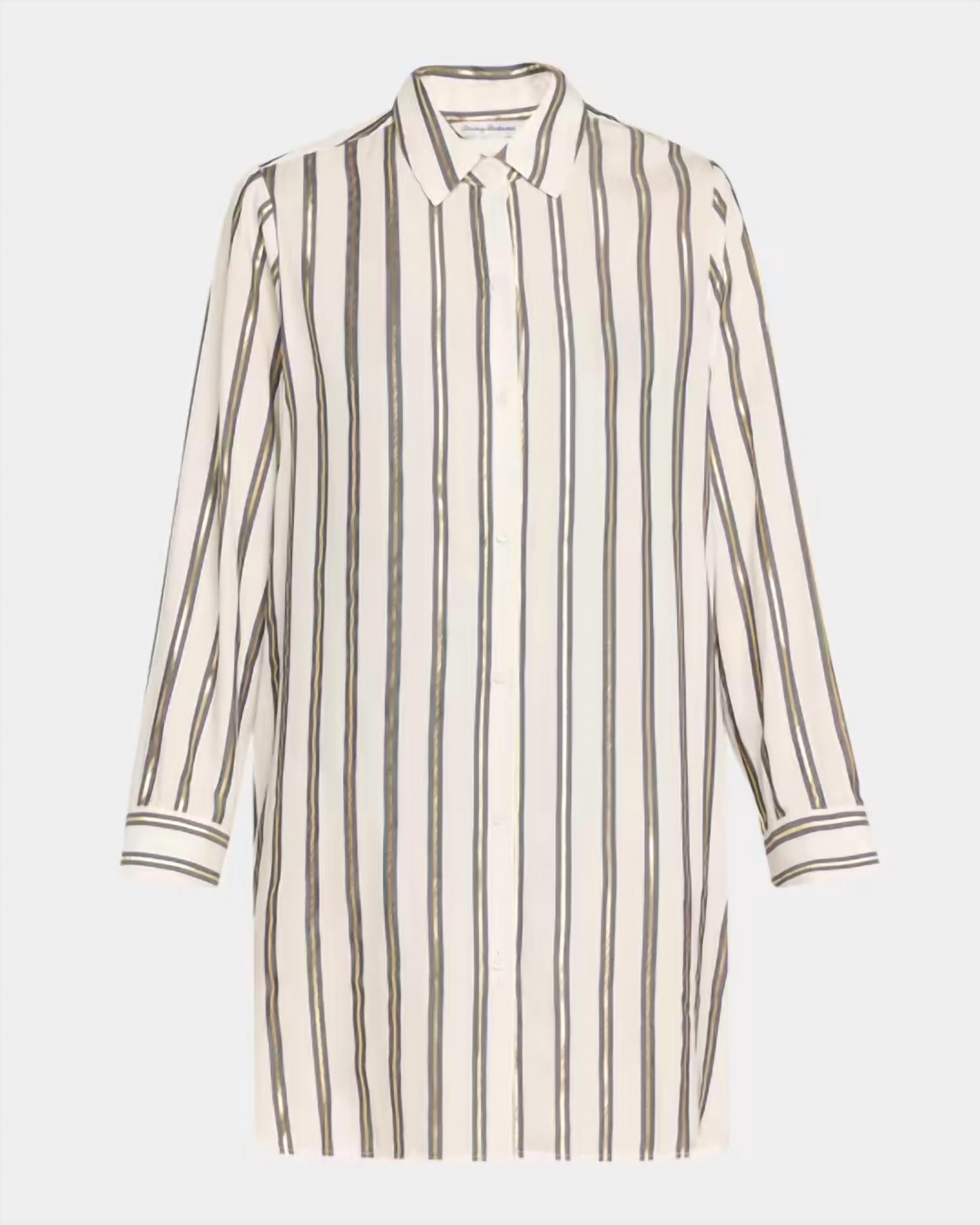 Tommy Bahama - Shimmer Stripe Boyfriend Shirt