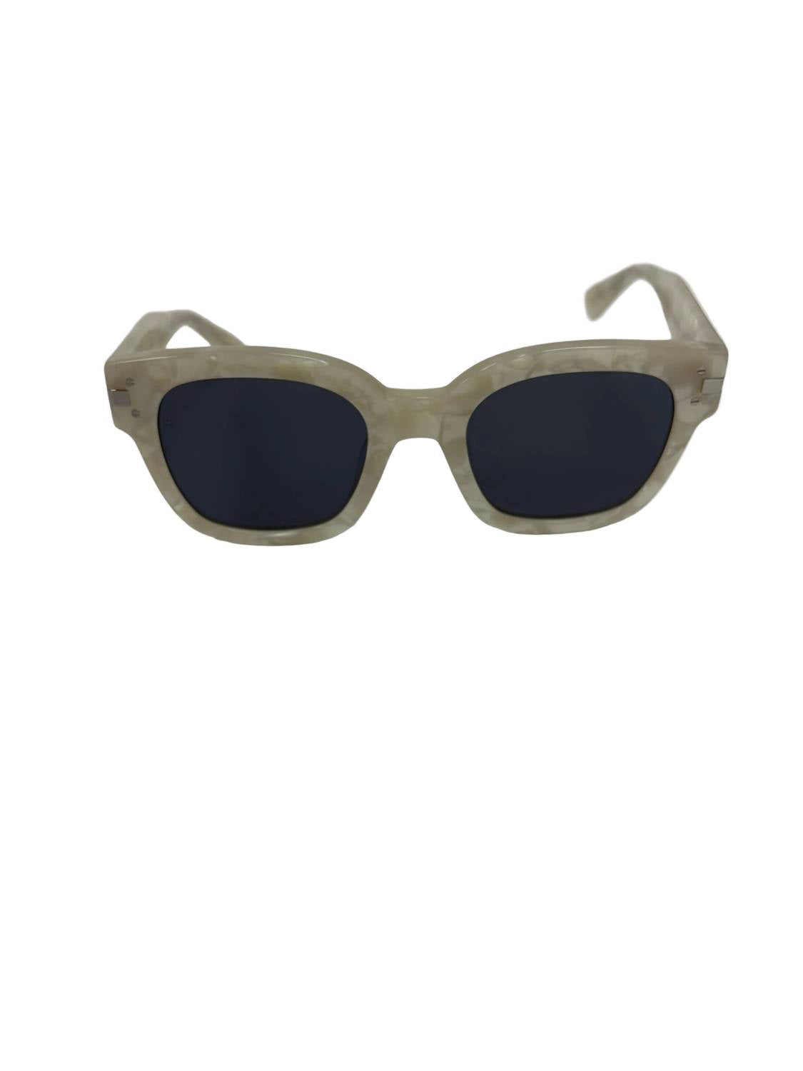 Amiri Women's Classic Logo Sunglasses in white black silver - women's accessory