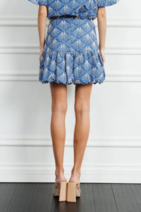 Ciebon - Arcila Embroidered Denim Bubble Mini Skirt