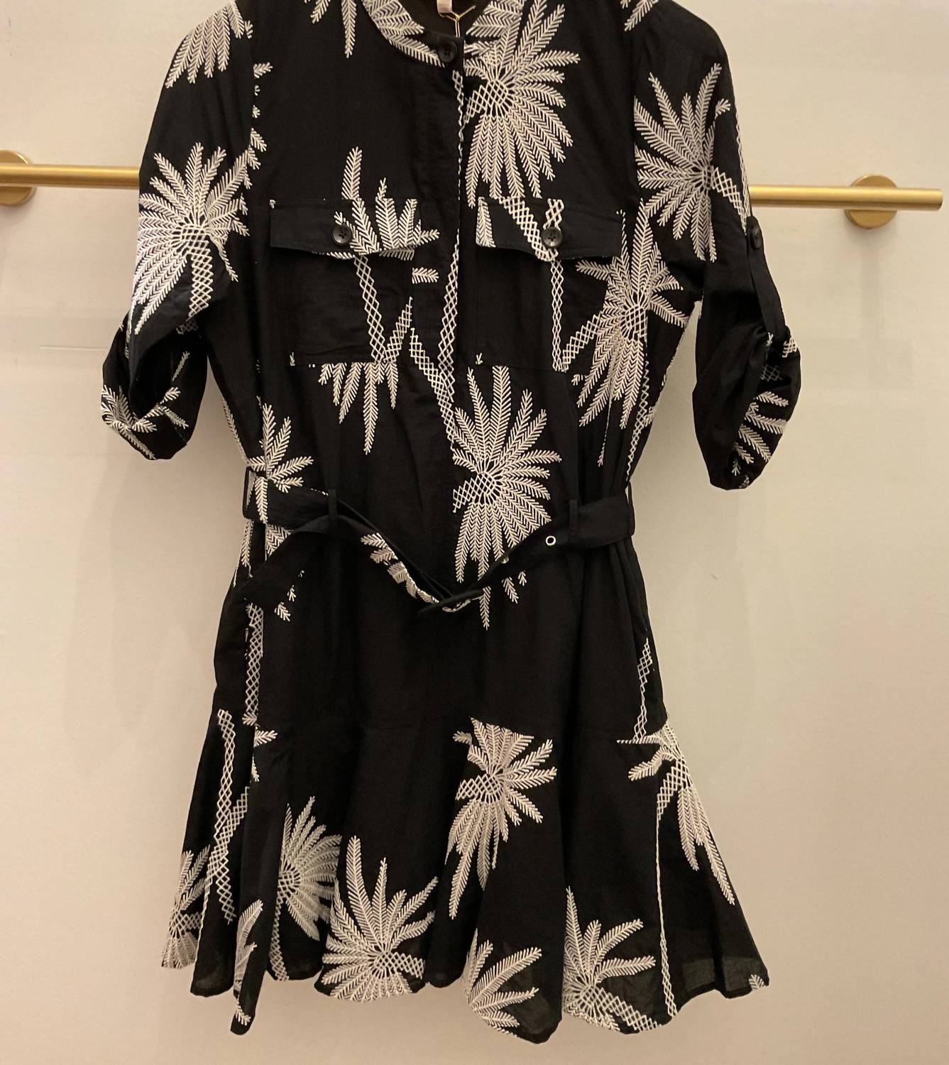 Ciebon - Women's Embroidered Mini Shirt Dress