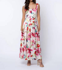 Ciebon - Juno Pomegranate Print Maxi Dress