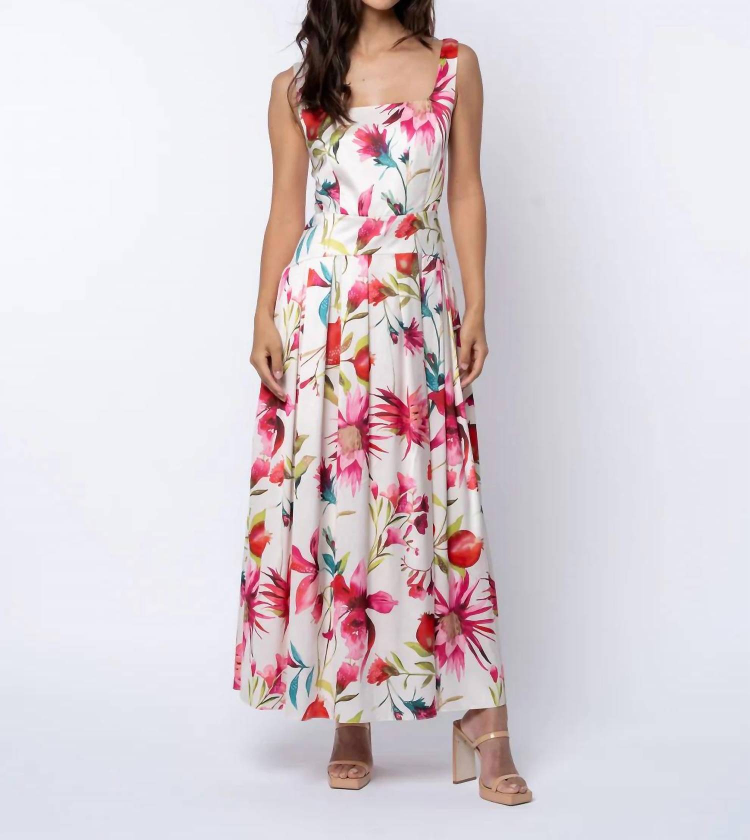 Ciebon - Juno Pomegranate Print Maxi Dress