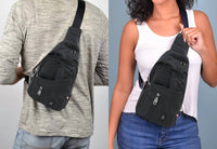 Selini New York - Unisex Crossbody Travel Sling Bag Adjustable Strap, Multi-pocket