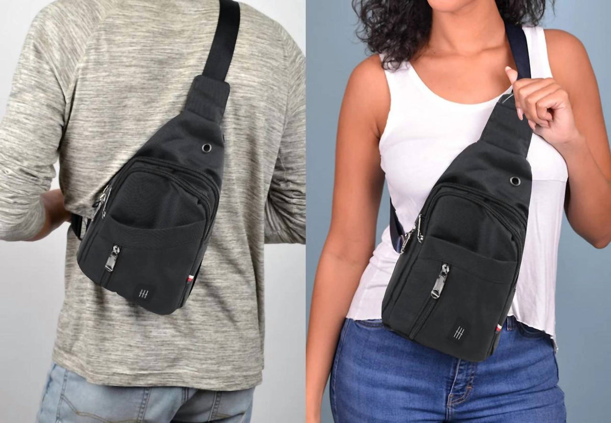 Selini New York - Unisex Crossbody Travel Sling Bag Adjustable Strap, Multi-pocket