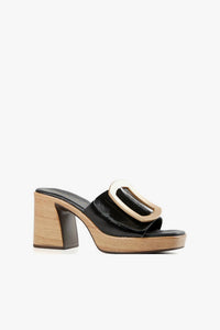 All Black - Women's Hi Elegante Buckle Heel