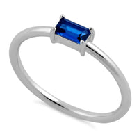 Starlette Women's Emerald Cut Stackable Ring in blue - women's jewelry