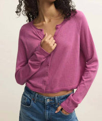Z Supply Perfect Layer Cardigan in spanish rose - women's cardigan - alternate view