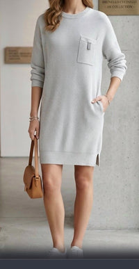 Brunello Cucinelli - Ribbed Knit Cotton Sweater Dress