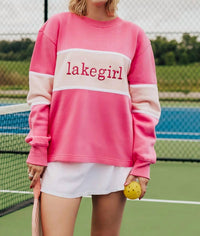 Lakegirl - Cloud Fleece Color Block Crewneck Sweater