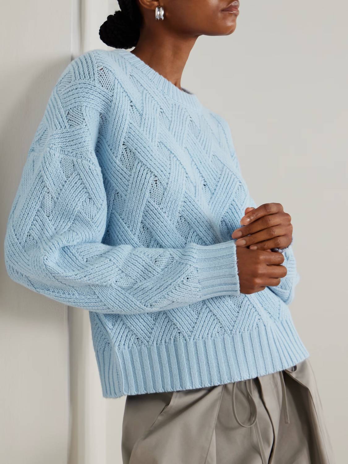 Allude - Long Sleeves Crewneck Sweater