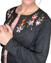 Vocal Apparel - Arden Suede Fringe Layering Jacket