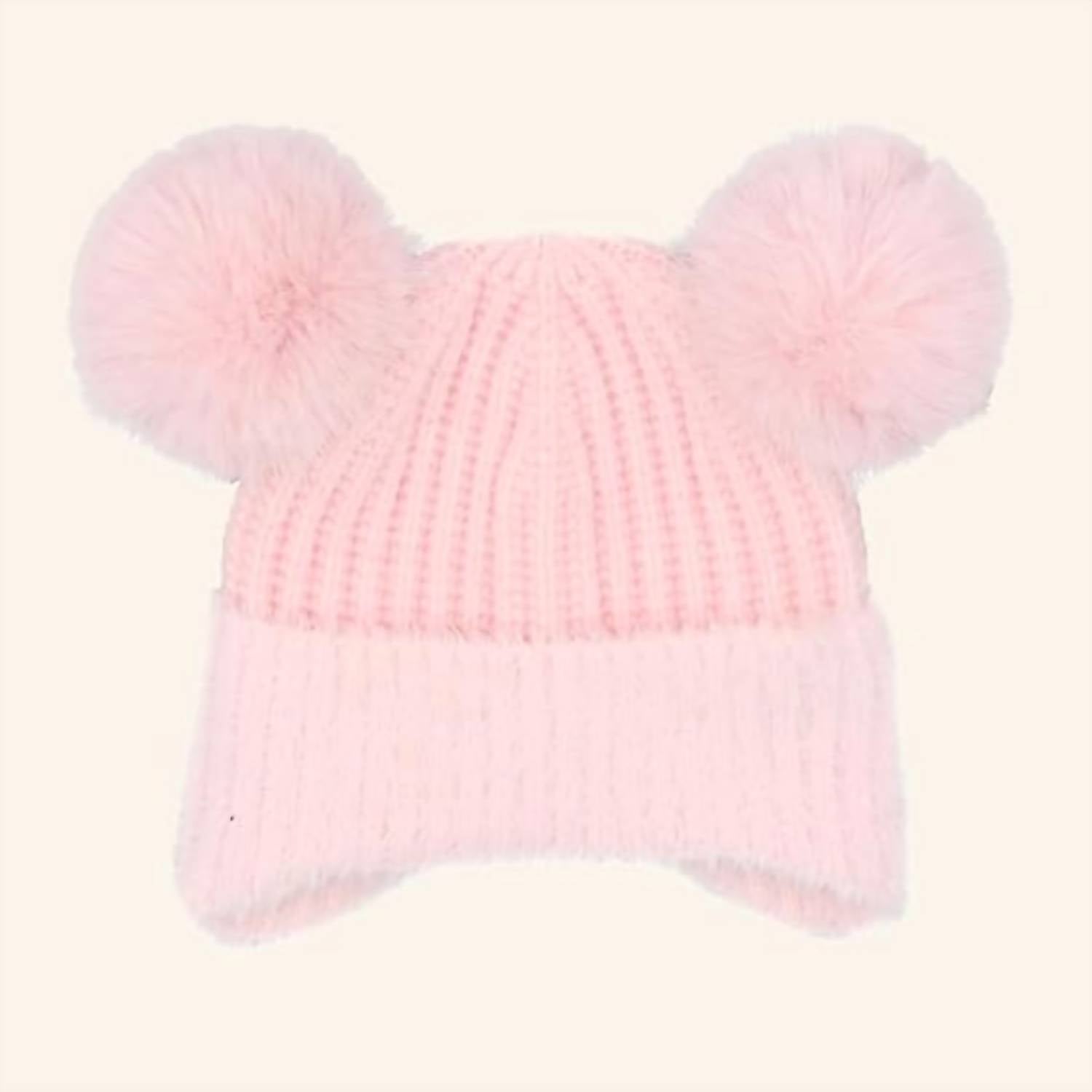 C.C Beanie - Baby Double Fur Pom Beanie
