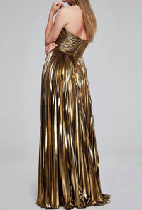 Jovani - Metallic Cutout Evening Gown