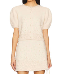 Astr - Joly Pearl Embellished Cardigan
