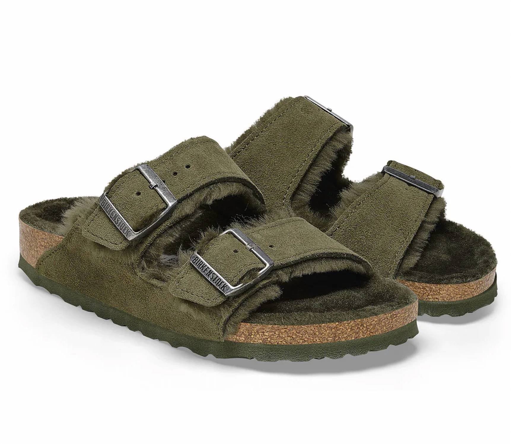 BIRKENSTOCK Women's Arizona Shearling Sandal in thyme - women's sandal - view 4