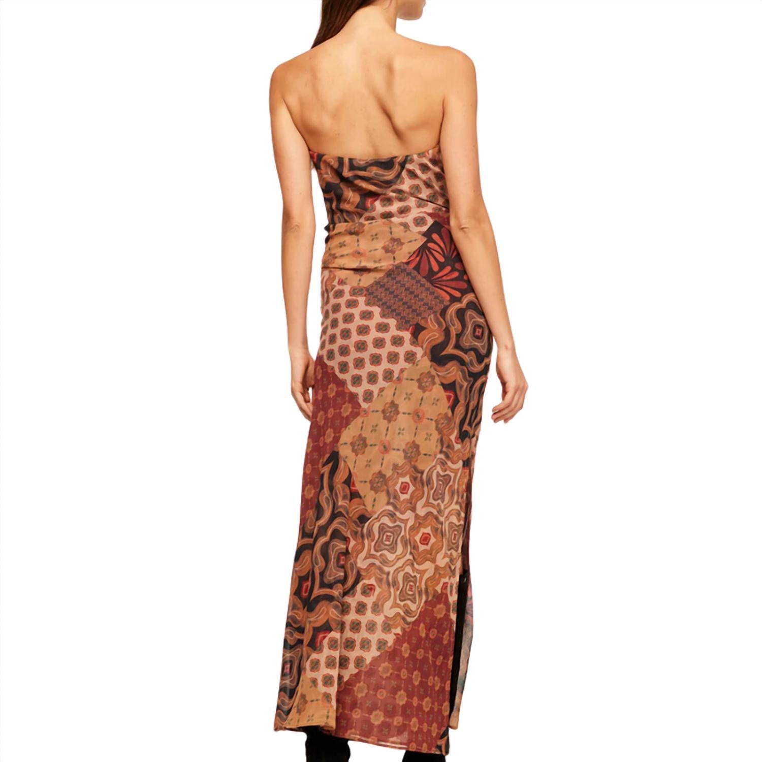 Misa Los Angeles Mariah Dress in surreal patchwork chiffon in chiffon - women's dress - alternate view