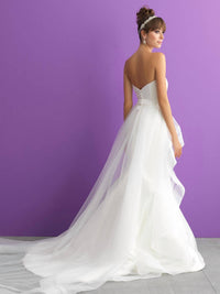 Allure Romance - Strapless Wedding Dress With Detachable Tulle Train