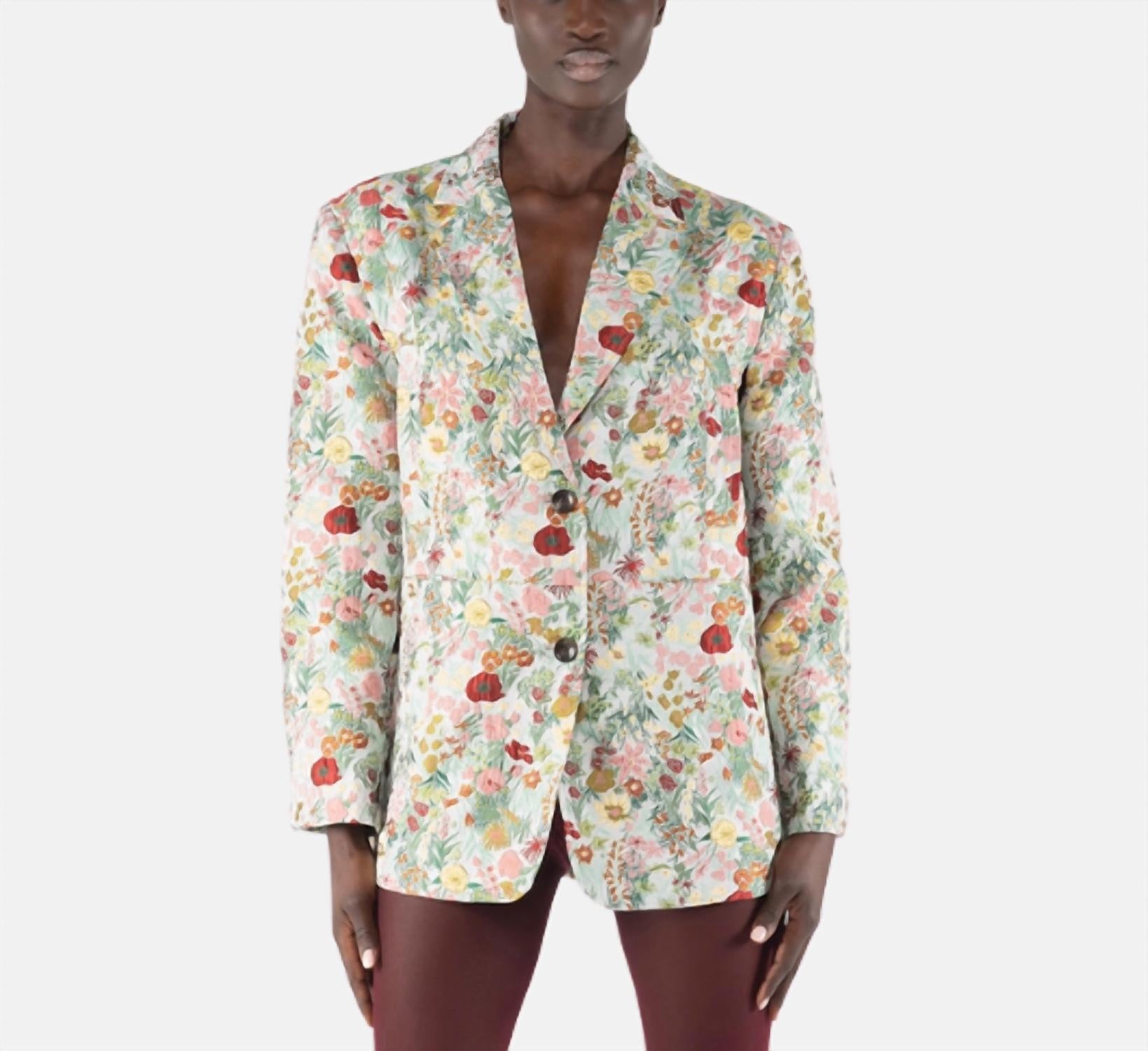 OOFWEAR Floral Jacquard Blazer Jacket in multi - women's jacket