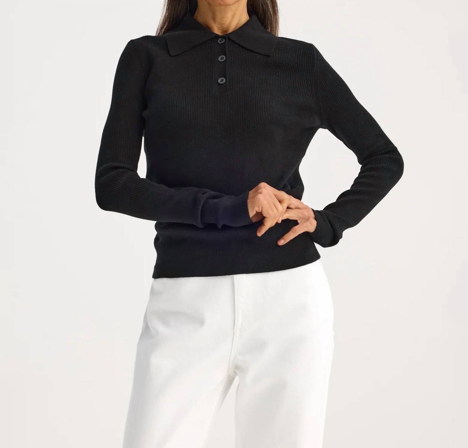 Rohe - Rib Knitted Long Sleeve Polo Shirt
