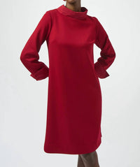 Joseph Ribkoff - Mock Neck Long Cuffed Sleeve Trapeze Dress