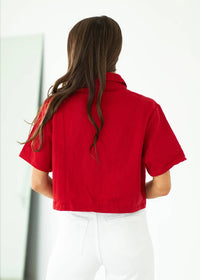 Day + Moon - Cherry Crush Denim Top