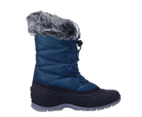 Kamik - Women's Momentum3 Teal Pull On Rounded Toe Waterproof Fur Trim Ankle Snow Boots