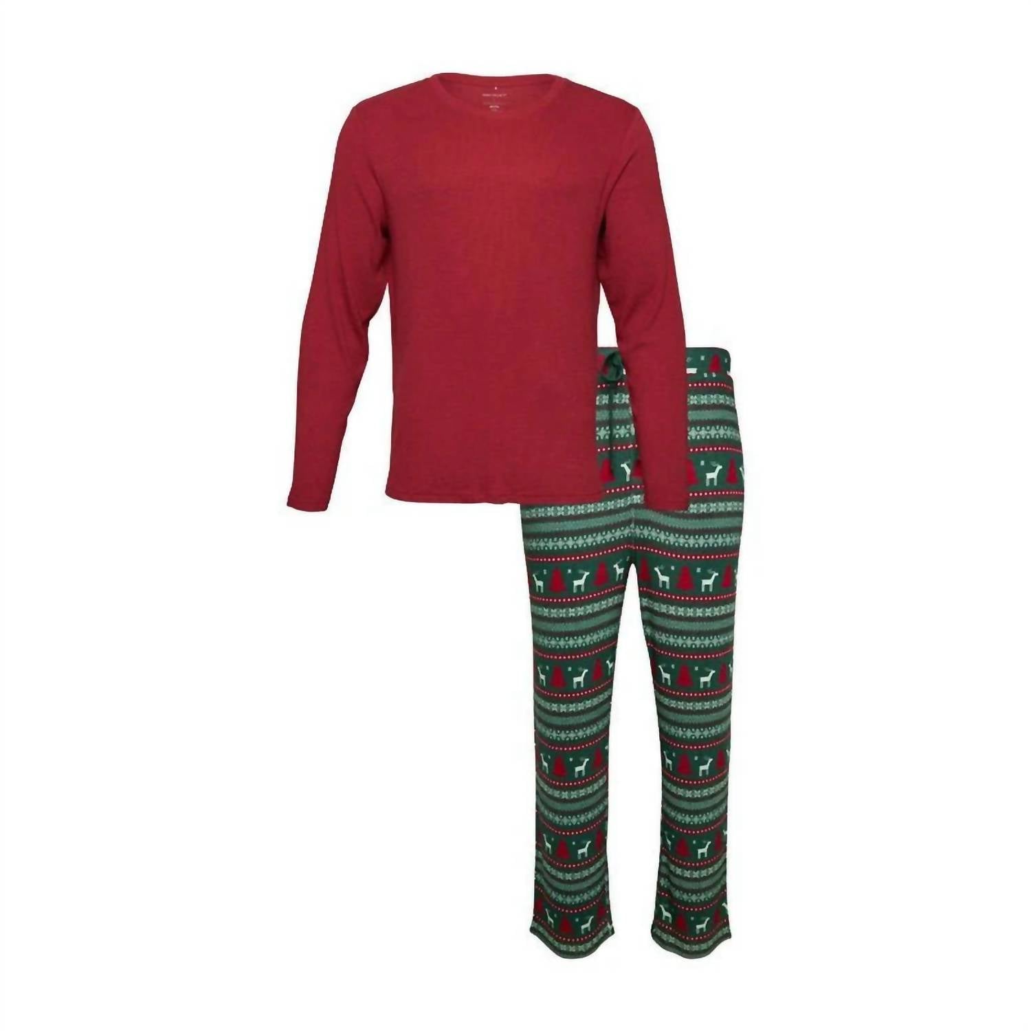Posh Peanut - Men’s Long Sleeve Holiday Fair Isle Loungewear Set